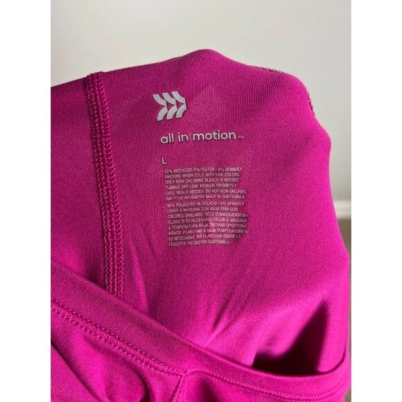 All in Motion 3 Piece Activewear Set Size Large Magenta Leggings Top Bra Women’s - Picture 3 of 14